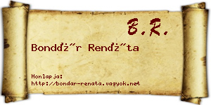 Bondár Renáta névjegykártya