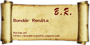 Bondár Renáta névjegykártya
